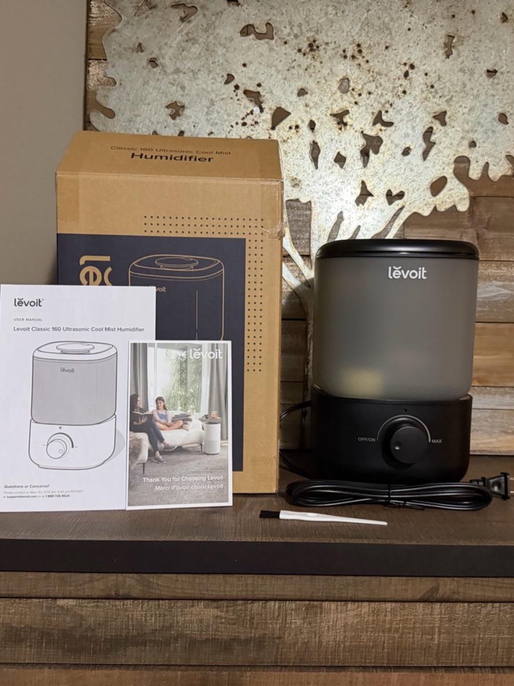 Levoit Black Ultrasonic Cool Mist Humidifier - Classic 160